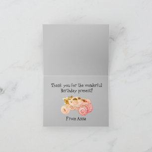 Tarjeta De Agradecimiento Fiesta de cumpleaños de la rally Smile Monster Tru