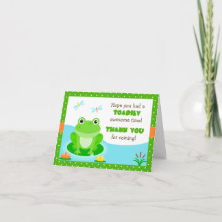 Tarjeta De Agradecimiento Fiesta de cumpleaños de la rana Gracias