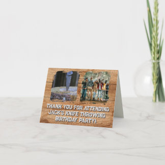 Tarjeta De Agradecimiento Fiesta de Cumpleaños de Lanzamiento de Cuchillo Rú
