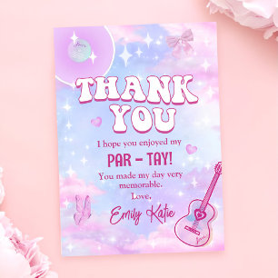 Tarjeta De Agradecimiento Fiesta de cumpleaños de las Eras Rosadas