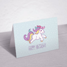Tarjeta De Agradecimiento Fiesta de cumpleaños de las niñas Rainbow Unicorn