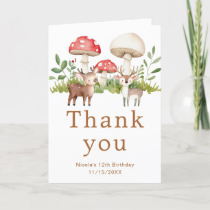 Tarjeta De Agradecimiento Fiesta de cumpleaños de los venados de Woodland