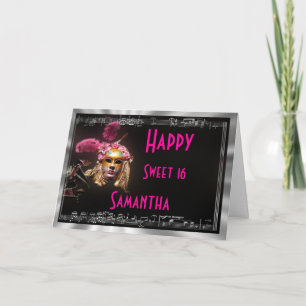 Tarjeta De Agradecimiento Fiesta de cumpleaños de Masquerade