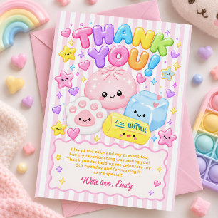 Tarjeta De Agradecimiento Fiesta de cumpleaños de niña Kawaii Squishies lind