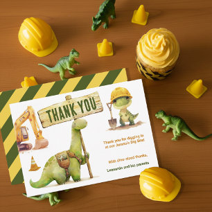 Tarjeta De Agradecimiento Fiesta de Cumpleaños de Niño Zona de Construcción