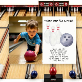 Tarjeta De Agradecimiento Fiesta de cumpleaños de niños de bolos