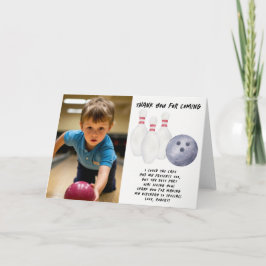 Tarjeta De Agradecimiento Fiesta de cumpleaños de niños de bolos