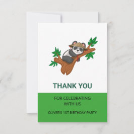 Tarjeta De Agradecimiento Fiesta de Cumpleaños de Niños del Salvaje Animal K