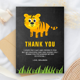 Tarjeta De Agradecimiento Fiesta de cumpleaños de niños Tigre adorable
