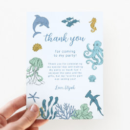 Tarjeta De Agradecimiento Fiesta de cumpleaños de Ocean Boy