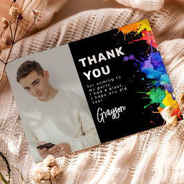 Tarjeta De Agradecimiento Fiesta de Cumpleaños de Paintball