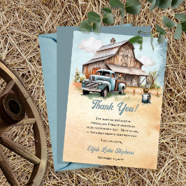 Tarjeta De Agradecimiento Fiesta de cumpleaños de pequeño agricultor