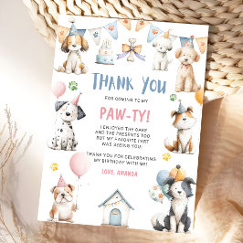 Tarjeta De Agradecimiento Fiesta de cumpleaños de perro Cumpleaños de cachor
