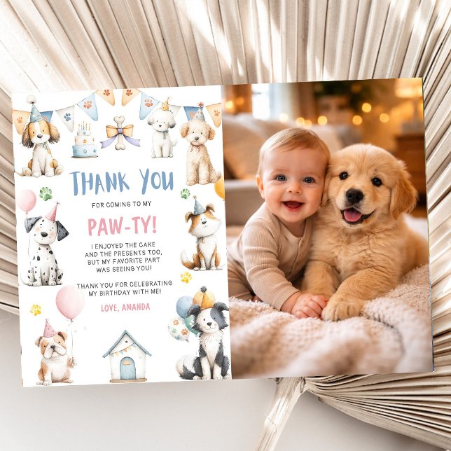 Tarjeta De Agradecimiento Fiesta de Cumpleaños de Perro Cumpleaños de Cachor (Subido por el creador)
