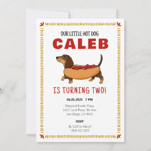 Tarjeta De Agradecimiento Fiesta de Cumpleaños de Perro Salchicha Hot Dog Be