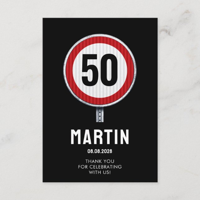 Tarjeta De Agradecimiento fiesta de cumpleaños de personalizado AGE con seña (Anverso)