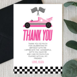 Tarjeta De Agradecimiento Fiesta de cumpleaños de Racecar Race Race