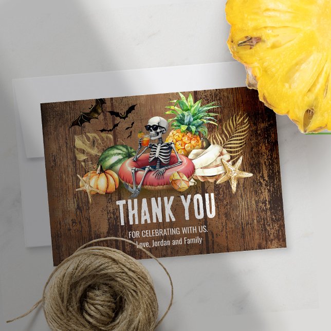 Tarjeta De Agradecimiento Fiesta de cumpleaños de Summerween verano y Hallow (Subido por el creador)