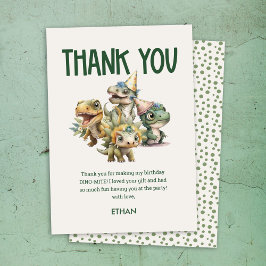Tarjeta De Agradecimiento Fiesta de cumpleaños de un dinosaurio salvaje