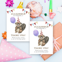 Tarjeta De Agradecimiento Fiesta de cumpleaños de un pequeño castor