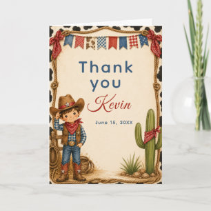 Tarjeta De Agradecimiento Fiesta de Cumpleaños de Vaquero