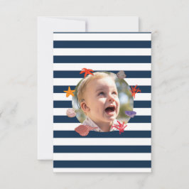 Tarjeta De Agradecimiento Fiesta de cumpleaños de verano para niños marinero