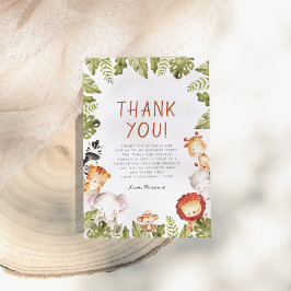 Tarjeta De Agradecimiento Fiesta de cumpleaños de Wild One Safari Animals