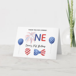 Tarjeta De Agradecimiento Fiesta de cumpleaños del 4 de julio