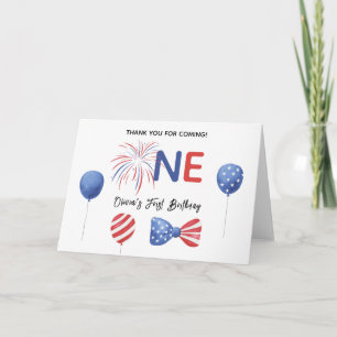 Tarjeta De Agradecimiento Fiesta de cumpleaños del 4 de julio