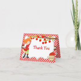 Tarjeta De Agradecimiento Fiesta de cumpleaños del Chica del cabello rojo de