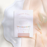 Tarjeta De Agradecimiento Fiesta de cumpleaños del Chica del pastel de capa<br><div class="desc">Una linda tarjeta de agradecimiento para coincidir con nuestra colección de fiestas de cumpleaños de pasteles de la capa de arcoiris. El diseño incluye una cúpula de pasteles con arcoiris pastel y una vela con techo de estrellas. Hay un mensaje de agradecimiento editable. La parte trasera de la tarjeta es...</div>