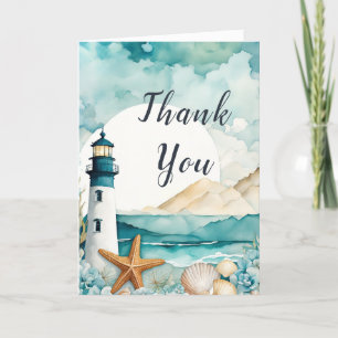 Tarjeta De Agradecimiento Fiesta de cumpleaños del faro náutico