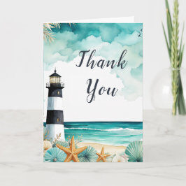 Tarjeta De Agradecimiento Fiesta de cumpleaños del faro náutico