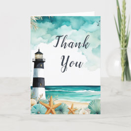 Tarjeta De Agradecimiento Fiesta de cumpleaños del faro náutico