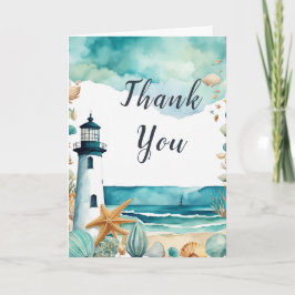 Tarjeta De Agradecimiento Fiesta de cumpleaños del faro náutico