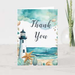 Tarjeta De Agradecimiento Fiesta de cumpleaños del faro náutico