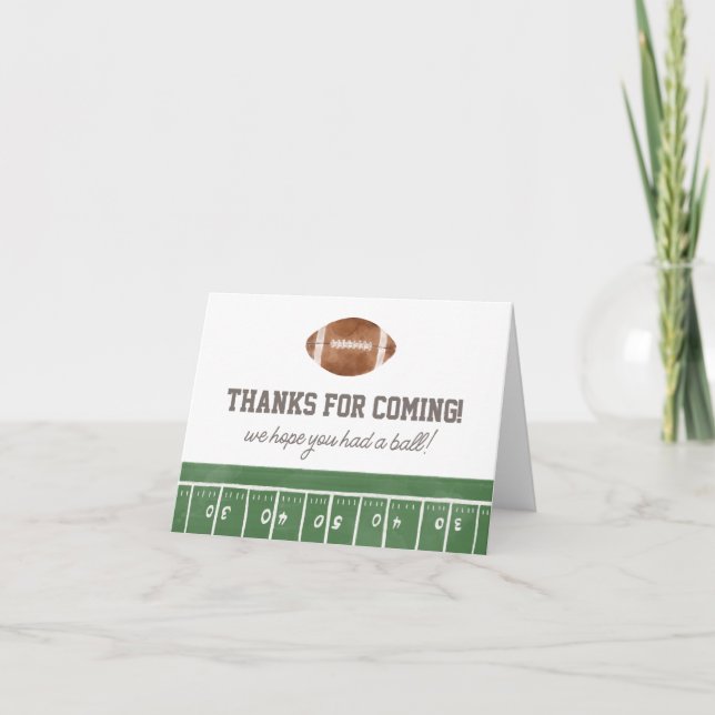 Tarjeta De Agradecimiento Fiesta de cumpleaños del fútbol (Anverso)