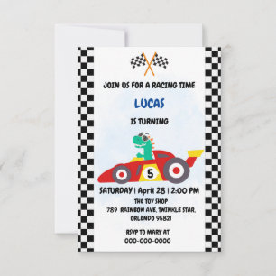 Tarjeta De Agradecimiento Fiesta de cumpleaños del niño con coche de carrera