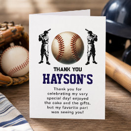 Tarjeta De Agradecimiento Fiesta de Cumpleaños del Primer Año de Béisbol