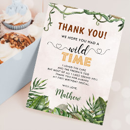 Tarjeta De Agradecimiento Fiesta de cumpleaños del Safari Tropical