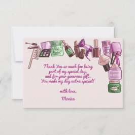 Tarjeta De Agradecimiento Fiesta de cumpleaños del spa de belleza