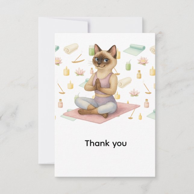 Tarjeta De Agradecimiento Fiesta de cumpleaños del yoga para los amantes del (Anverso)