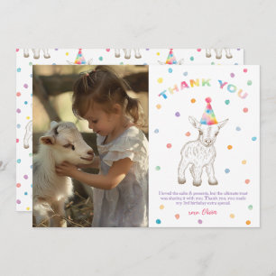 Tarjeta De Agradecimiento Fiesta de cumpleaños en el zoológico de Goat Petti