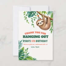 Fiesta de cumpleaños en la selva de perezosos verd