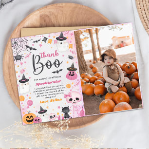 Tarjeta De Agradecimiento Fiesta de cumpleaños fantasma de Halloween