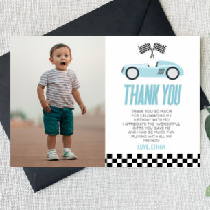 Tarjeta De Agradecimiento Fiesta de Cumpleaños Foto Personalizada Coche de C