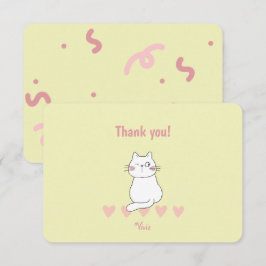 Tarjeta De Agradecimiento Fiesta de Cumpleaños Gracias Gatito Adorable