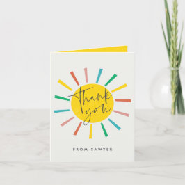 Tarjeta De Agradecimiento Fiesta de Cumpleaños Infantil Bright Sun Script