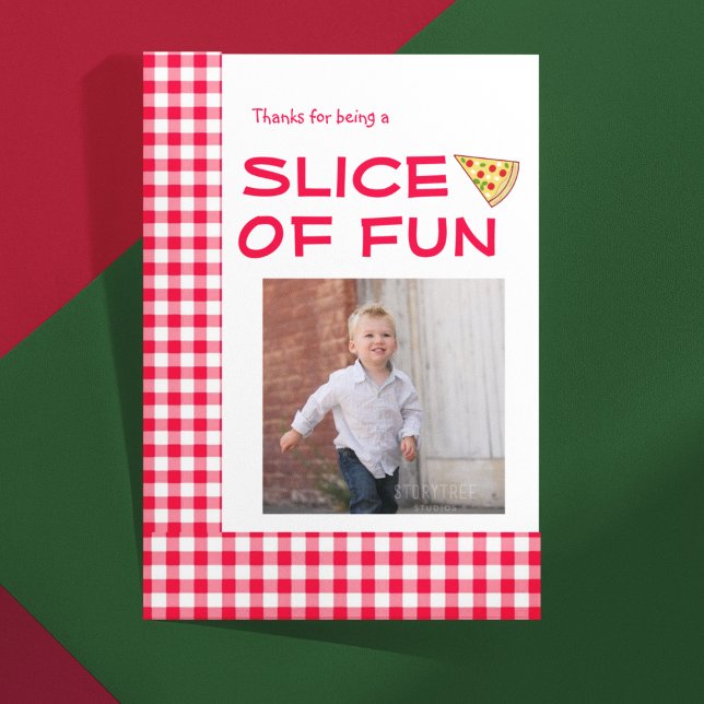Tarjeta De Agradecimiento Fiesta de Cumpleaños Infantil de Pizza (Subido por el creador)