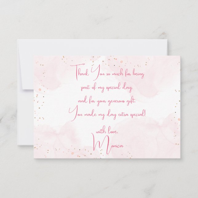 Tarjeta De Agradecimiento Fiesta de cumpleaños infantil pijama de noche (Anverso)